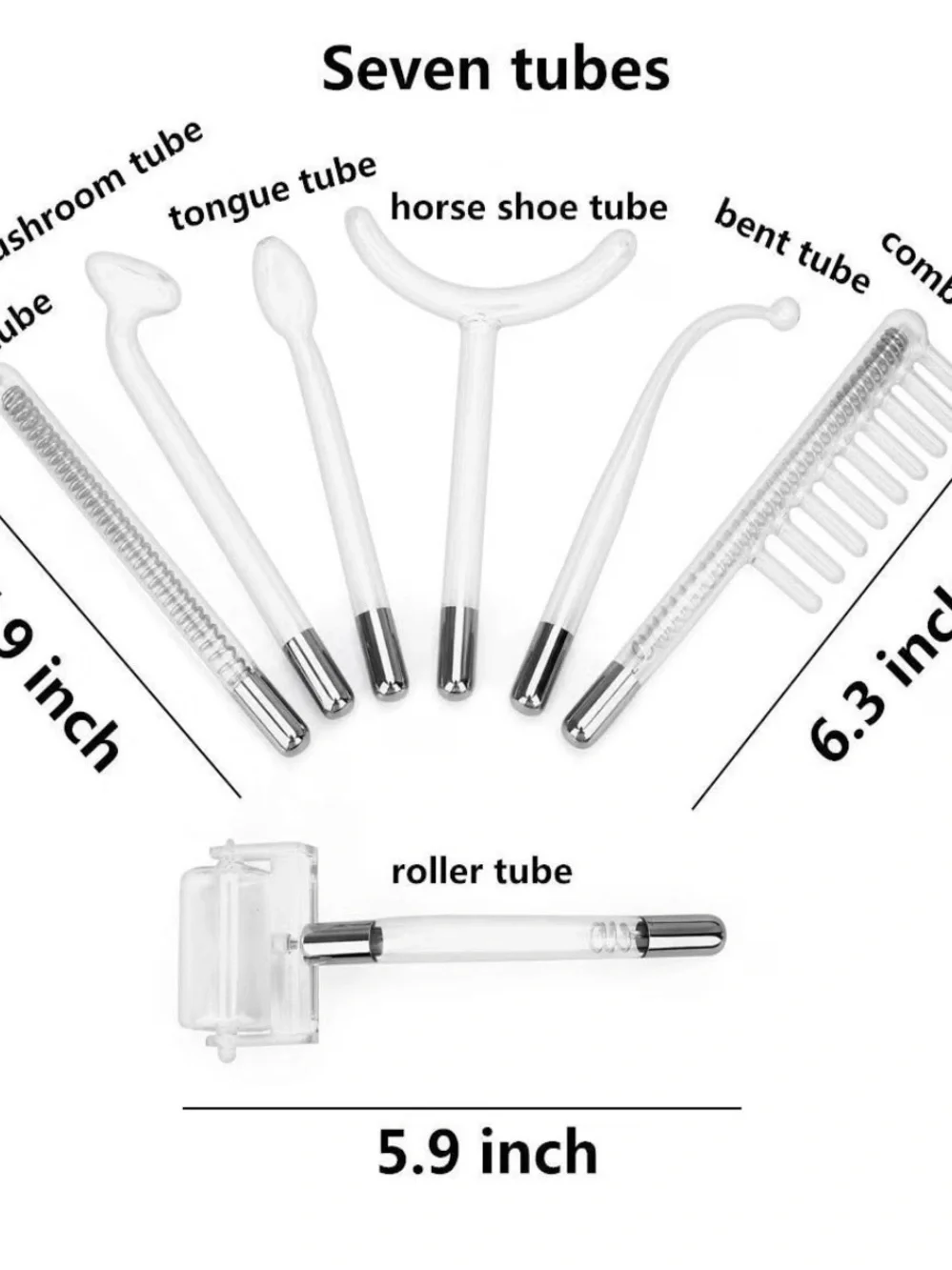 White High F Rrequency Skin Care Wand Portable Machine with 7 Different Tubes
